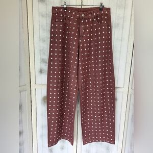 NWT KZN Studded Barrel Jeans Maroon